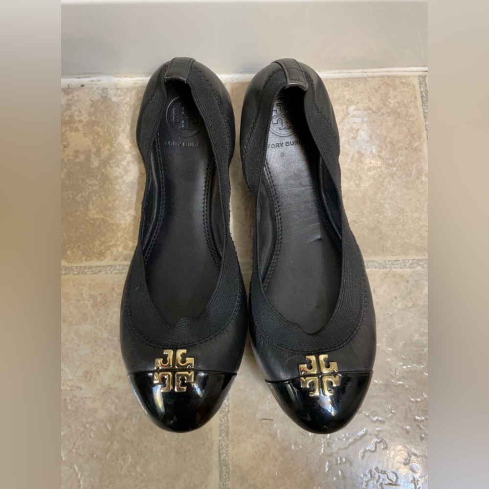 Tory Burch Jolie Cap Toe Leather Ballet Flats 5